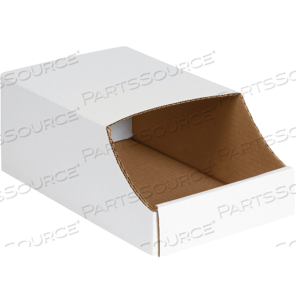 STACKABLE BIN BOXES, 7" X 12" X 4 1/2", WHITE, 50/BUNDLE by BOX Partners (Box Acquisitions, LLC)