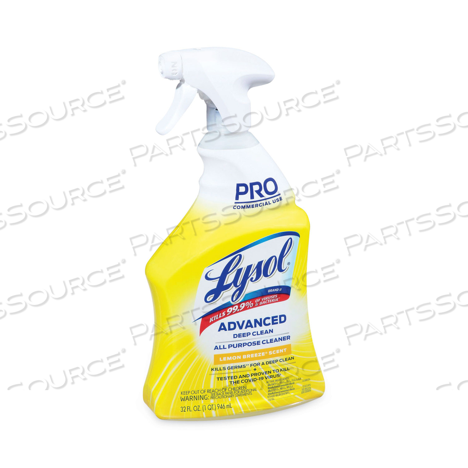 ADVANCED DEEP CLEAN ALL PURPOSE CLEANER, LEMON BREEZE, 32 OZ TRIGGER SPRAY BOTTLE by Lysol
