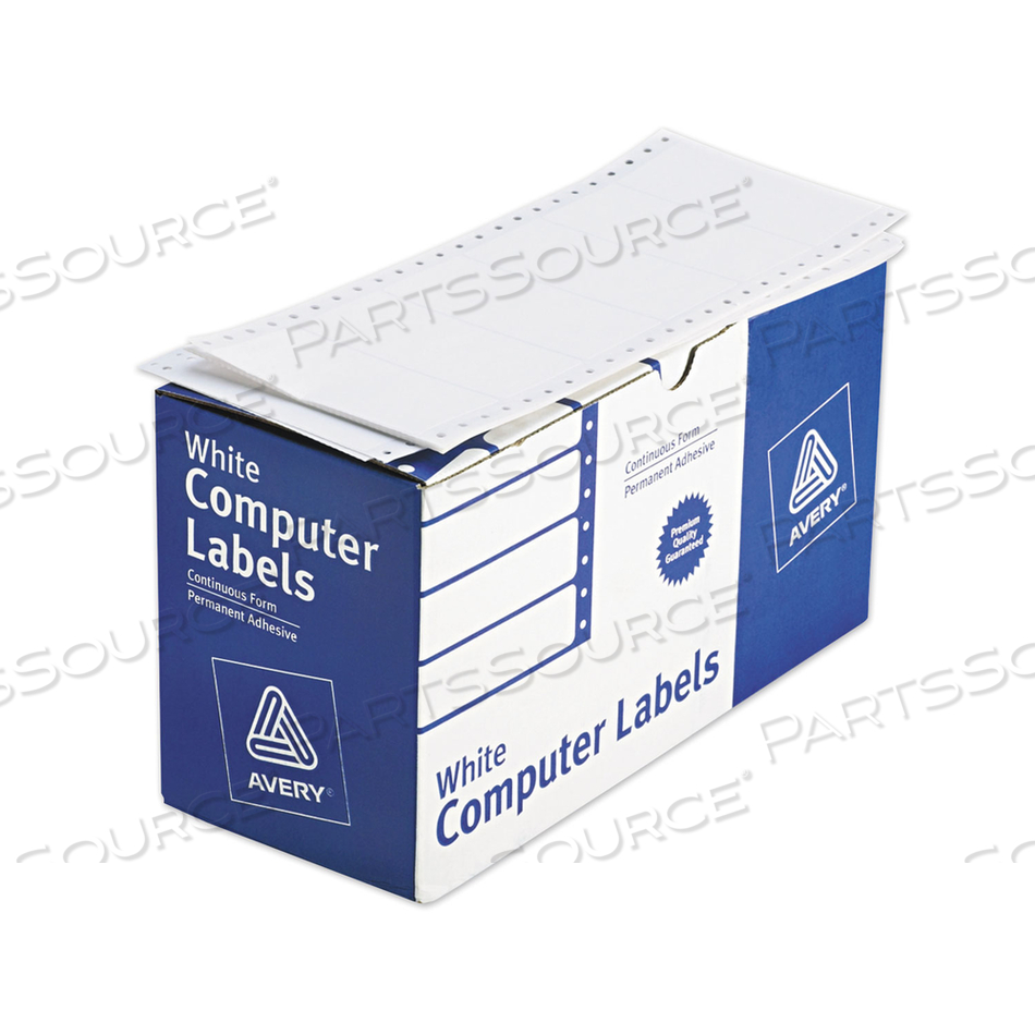DOT MATRIX PRINTER MAILING LABELS, PIN-FED PRINTERS, 1.94 X 4, WHITE by Avery DOT MATRIX PRINTER MAILING LABELS, PIN-FED PRINTERS, 1.94 X 4, WHITE by Avery