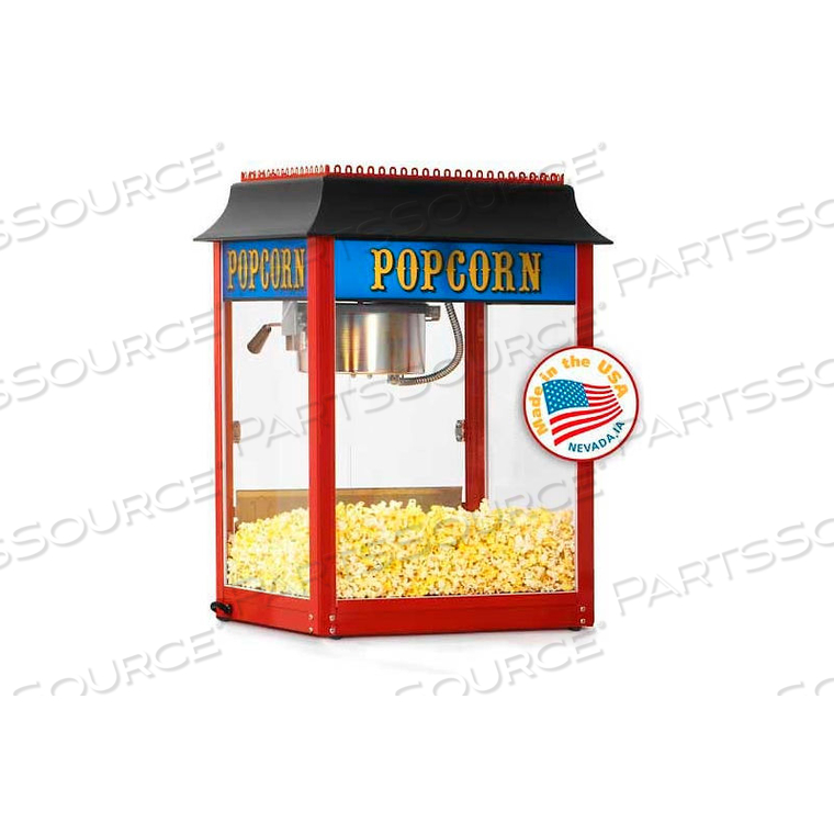 ANTIQUE POPCORN MACHINE 8 OZ RED 120V 1420W by Peragon