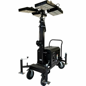 PORTABLE LIGHT TOWER, 4-200W, 4-30000 LUMENS, 17' VERTICAL MAST, BLACK by Lind Equipment