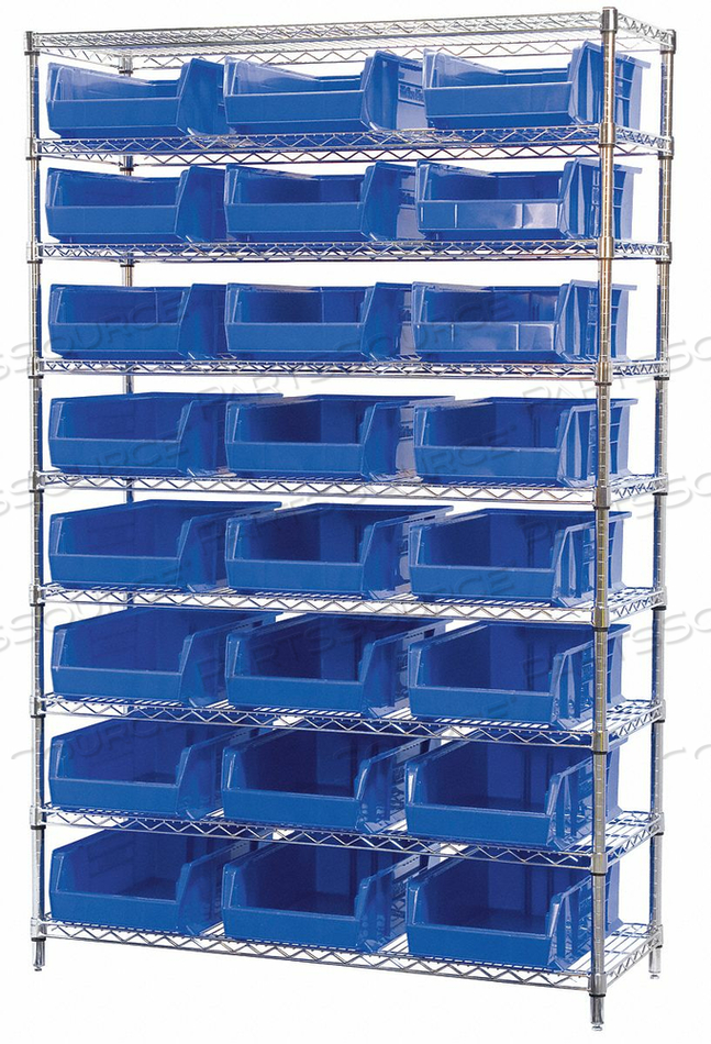 D5362 BIN SHELVING 74 OVERALL H 24 BINS BLUE by Akro-Mils / Myers Industries, Inc