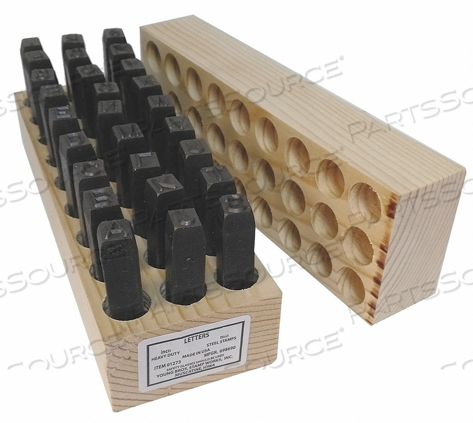 STEEL STAMPS SET 2-3/4 SHANK L STEEL by Young Bros. Stamp Works, Inc.