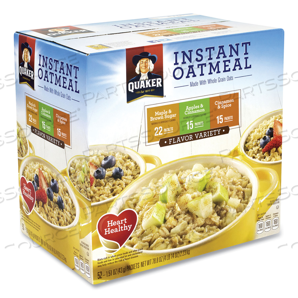 INSTANT OATMEAL, ASSORTED VARIETIES, 1.51 OZ ENVELOPE, 52/CARTON 