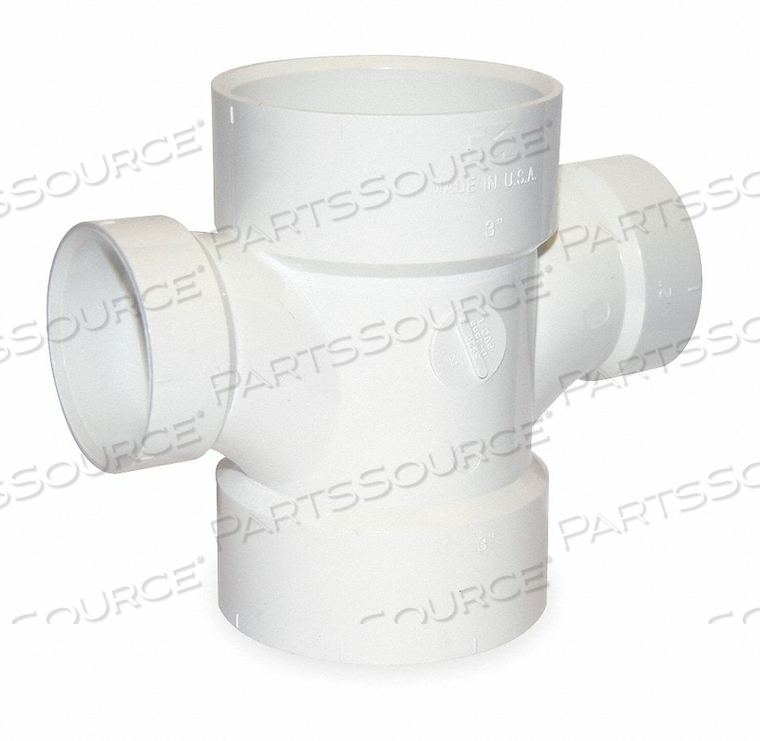 DOUBLE SANITARY REDUCING TEE, SCHEDULE 40, 4 IN X 4 IN X 2 IN X 2 IN FITTING PIPE SIZE, WHITE by Charlotte Pipe And Foundry Co. DOUBLE SANITARY REDUCING TEE, SCHEDULE 40, 4 IN X 4 IN X 2 IN X 2 IN FITTING PIPE SIZE, WHITE by Charlotte Pipe And Foundry Co.