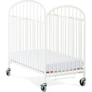 PINNACLE STEEL FOLDING COMPACT CRIB WITH 4" CASTERS AND FOAM MATTRESS by Foundations