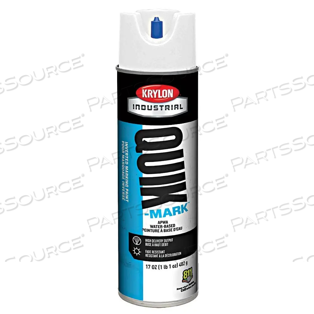 S03901 KRYLON INDUSTRIAL QUIK-MARK WB INVERTED MARKING PAINT,APWA,BRILLIANT WHITE by Sprayon