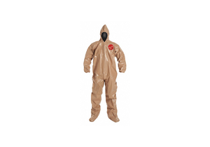 HOODED COVERALL W/SOCKS TAN 2XL PK6 by DuPont