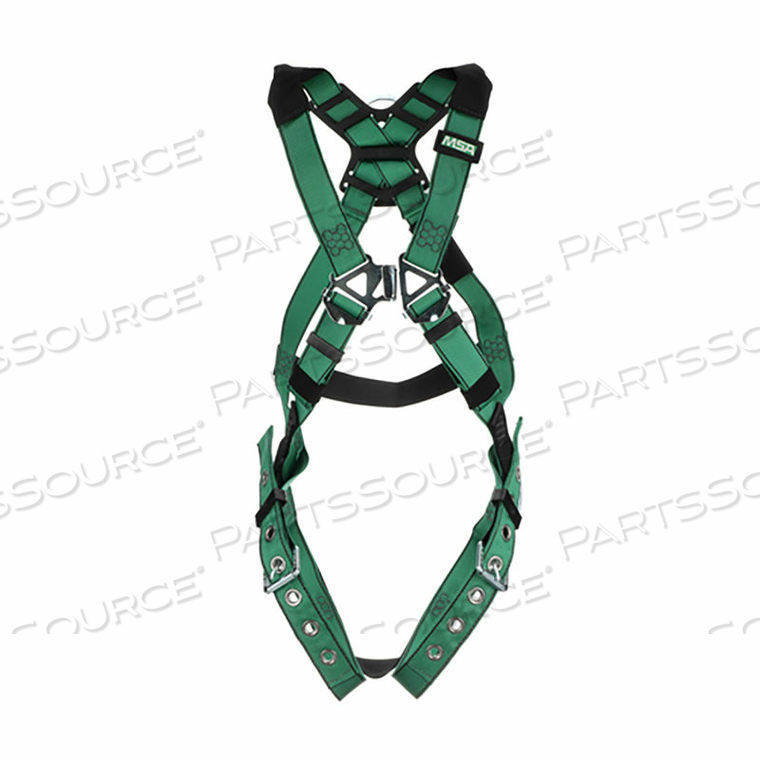 HARNESS, BACK & HIP D-RINGS, TONGUE BUCKLE LEG STRAPS, EXTRA SMALL by MSA Safety Sales, LLC
