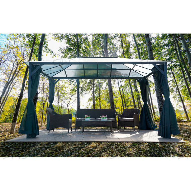 HANOVER GAZEBO, 117"L X 156"W X 99"H, DARK GRAY 