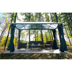 HANOVER GAZEBO, 117"L X 156"W X 99"H, DARK GRAY by Almo