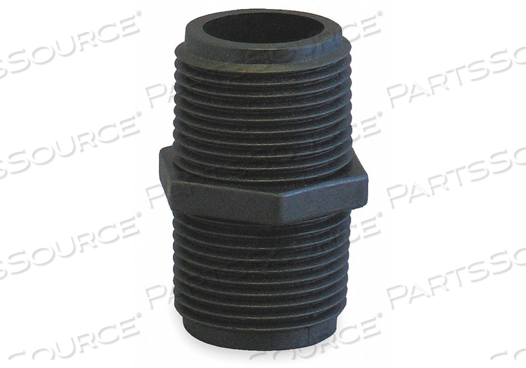 HEX NIPPLE, 1/4 IN X 1/4 IN FITTING PIPE SIZE, SCHEDULE 80, MALE NPT X MALE NPT, 300 PSI, BLACK by Banjo HEX NIPPLE, 1/4 IN X 1/4 IN FITTING PIPE SIZE, SCHEDULE 80, MALE NPT X MALE NPT, 300 PSI, BLACK by Banjo
