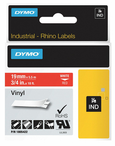 DYMO RHINO COLOURED VINYL, TAPE, 1 CASSETTE(S) - by Dymo DYMO RHINO COLOURED VINYL, TAPE, 1 CASSETTE(S) - by Dymo