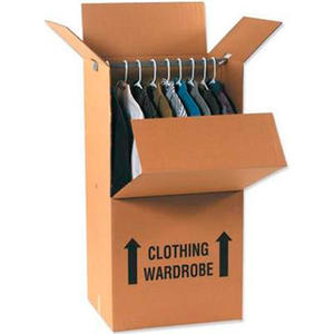 WARDROBE PACKING CARDBOARD CORRUGATED BOXES 24" X 20" X 34" 275#/ECT-48 by Box Packaging Inc