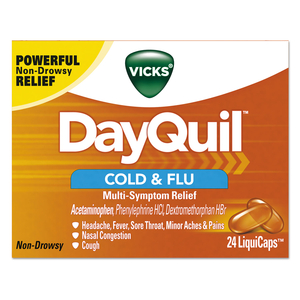 DAYQUIL COLD AND FLU LIQUICAPS, 24/BOX, 24 BOXES/CARTON by Vicks