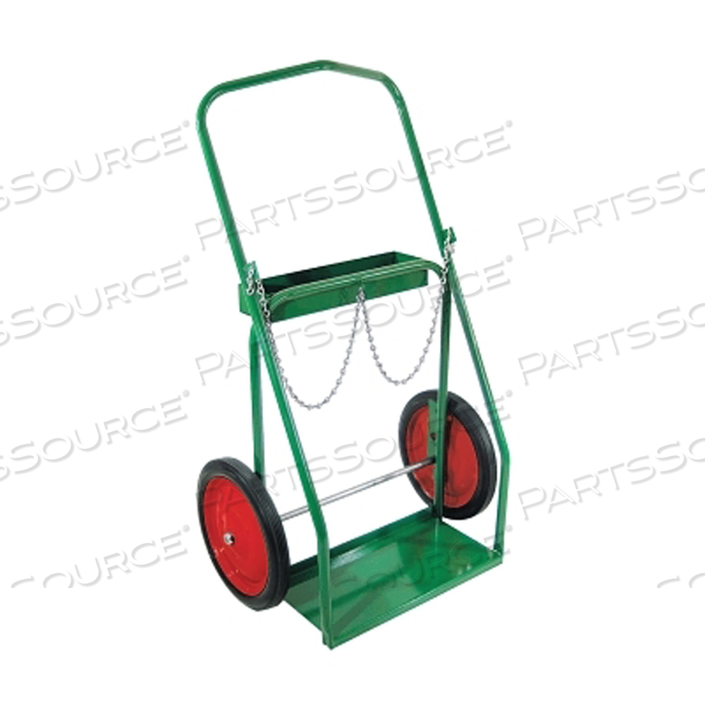 LOW-RAIL FRAME DUAL-CYLINDER CART, 28 IN OD W X 46 IN H, 14 IN DIA X 1.75 IN W SOLID RUBBER (BB), INCL SAFETY CHAIN by Anthony Welded Products LOW-RAIL FRAME DUAL-CYLINDER CART, 28 IN OD W X 46 IN H, 14 IN DIA X 1.75 IN W SOLID RUBBER (BB), INCL SAFETY CHAIN by Anthony Welded Products