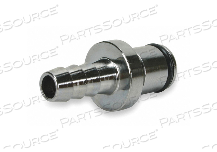 3/8 HOSE BARB VALVED IN-LINE CHROME-PLATED BRASS COUPLING INSERT by Colder Products Company