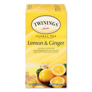 TEA BAGS, LEMON AND GINGER, 1.32 OZ TEA BAG, 25 TEA BAGS/BOX by TWININGS