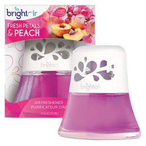 SCENTED OIL AIR FRESHENER DIFFUSER, FRESH PETALS AND PEACH, PINK, 2.5 OZ by Bright Air