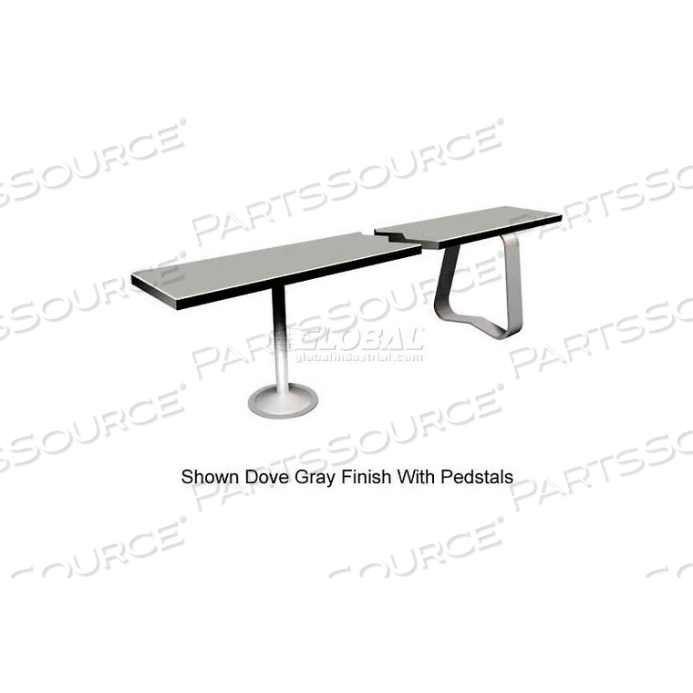 24" X 48" PHENOLIC LOCKER BENCH TOP SILVER GRAY 