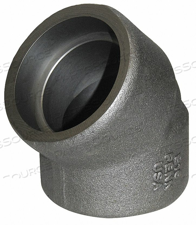 45° ELBOW, LOW TEMP STEEL, 1 1/2 IN X 1 1/2 IN FITTING PIPE SIZE, CLASS 3000, SOCKET by Penn Machine Works 45° ELBOW, LOW TEMP STEEL, 1 1/2 IN X 1 1/2 IN FITTING PIPE SIZE, CLASS 3000, SOCKET by Penn Machine Works