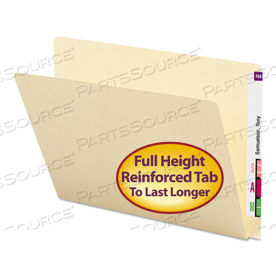 EXTENDED END TAB MANILA FOLDERS, STRAIGHT TABS, LETTER SIZE, 0.75" EXPANSION, MANILA, 100/BOX 