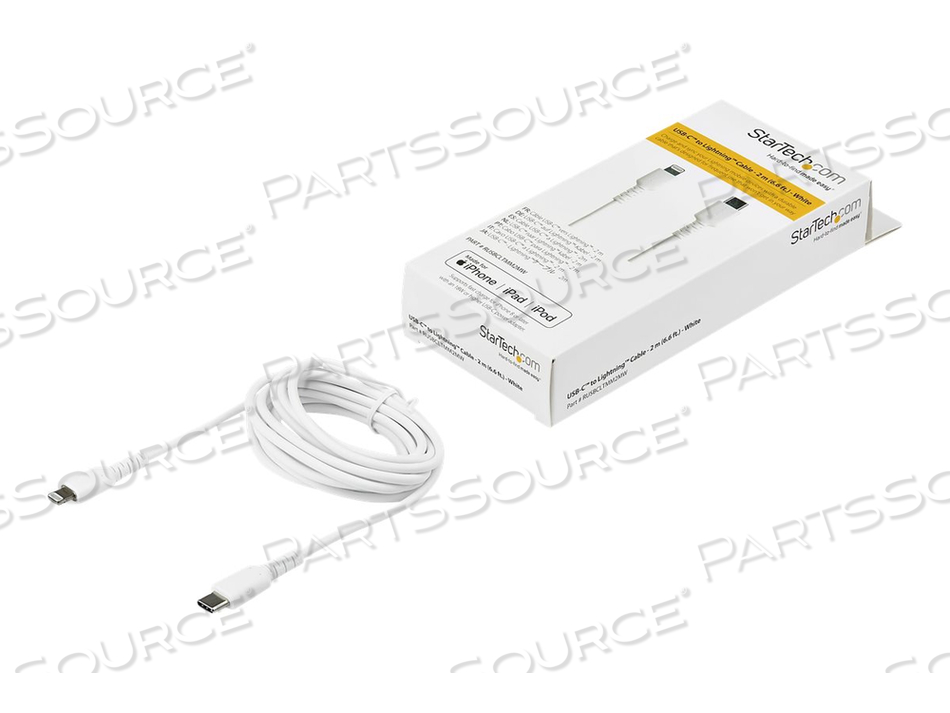 6 FT(2M) DURABLE WHITE USB-C TO LIGHTNING CABLE, HEAVY DUTY RUGGED ARAMID FIBER USB TYPE A TO LIGHTNING CHARGER/SYNC POWER CORD, APPLE MFI C by StarTech.com Ltd. 6 FT(2M) DURABLE WHITE USB-C TO LIGHTNING CABLE, HEAVY DUTY RUGGED ARAMID FIBER USB TYPE A TO LIGHTNING CHARGER/SYNC POWER CORD, APPLE MFI C by StarTech.com Ltd.