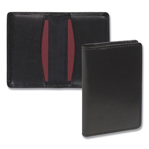 REGAL LEATHER BUSINESS CARD WALLET, HOLDS 25 2 X 3.5 CARDS, 4.25 X 2.25, BLACK by Samsill