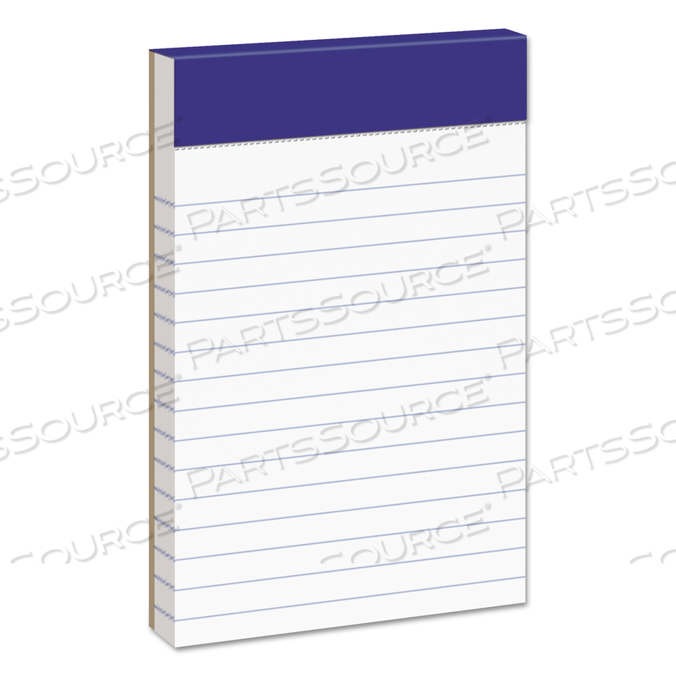 PERFORATED WRITING PADS, NARROW RULE, 50 WHITE 3 X 5 SHEETS, DOZEN 