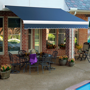 RETRACTABLE AWNING MANUAL 18'W X 10'D X 10"H DUSTY BLUE by Awntech