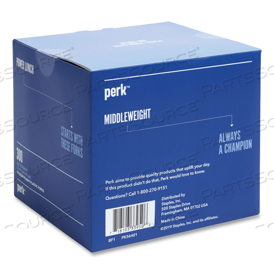 ECO-ID MEDIUMWEIGHT COMPOSTABLE CUTLERY, FORK, WHITE by Perk ECO-ID MEDIUMWEIGHT COMPOSTABLE CUTLERY, FORK, WHITE by Perk