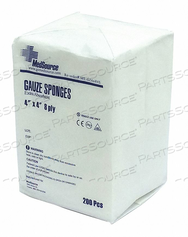 GAUZE PAD NON-STERILE COTTON WHTE PK4000 by Medsource