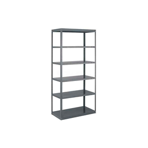 OFFSET STURDI-FRAME OPEN SHELVING UNIT 48"W X 18"D X 75"H, 6 SHELVES, 18 GA., DARK GRAY by Tri-Boro Shelving