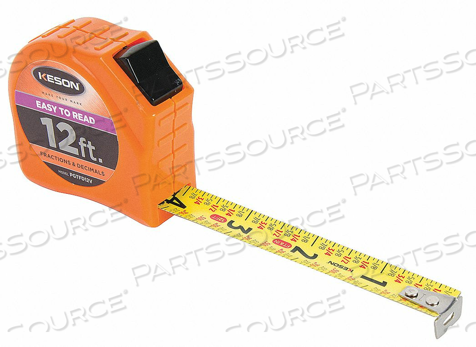 TAPE MEASURE 5/8 IN X 12 FT ORANGE IN/FT by Keson