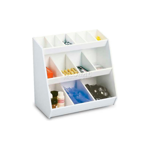 WHITE LAB STORAGE BIN STATION WITH 13 FIXED COMPARTMENTS, 12"W X 7"D X 12"H by TrippNT, Inc