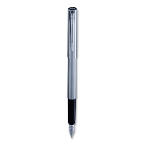 ALLURE FOUNTAIN PEN, STICK, FINE NIB, BLUE INK, SILVER/BLACK BARREL by Waterman