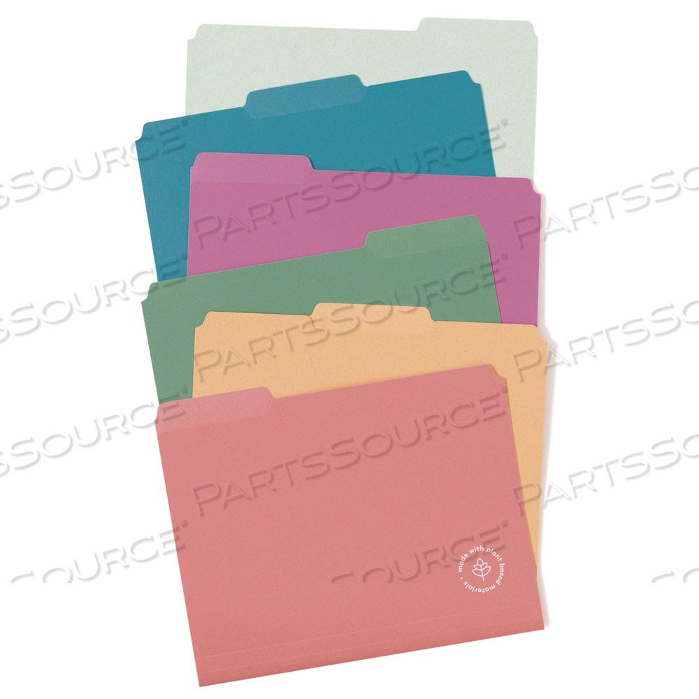 U-ECO POLY FILE FOLDERS, 1/3 CUT TABS: ASSORTED, LETTER SIZE, 0.5" EXPANSION, ASSORTED COLORS, 24/PACK U-ECO POLY FILE FOLDERS, 1/3 CUT TABS: ASSORTED, LETTER SIZE, 0.5" EXPANSION, ASSORTED COLORS, 24/PACK