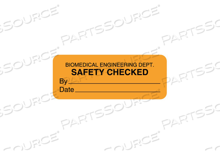LABEL, ELECTRICAL EQUIPMENT SAFETY, FLUORESCENT PAPER, FLUORESCENT ORANGE, 2-1/4 IN X 7/8 IN, REMOVABLE ADHESIVE by United Ad Label