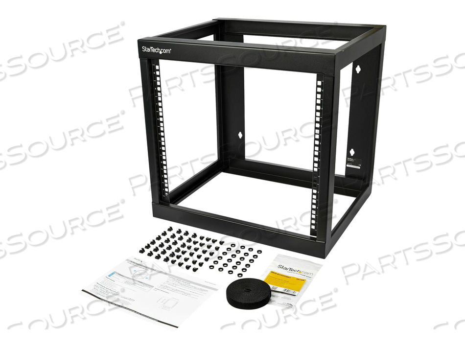 9U 19" WALL MOUNT NETWORK RACK 17" DEEP 2 POST OPEN FRAME FOR SERVER ROOM/DATA/AV/IT/COMMUNICATION/COMPUTER EQUIPMENT/PATCH PANEL W/ CAGE NU by StarTech.com Ltd.