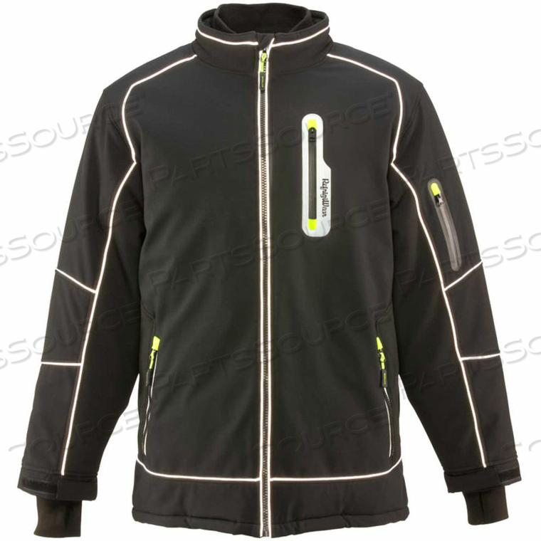 EXTREME SOFTSHELL JACKET, BLACK, -60F COMFORT RATING, L by RefrigiWear