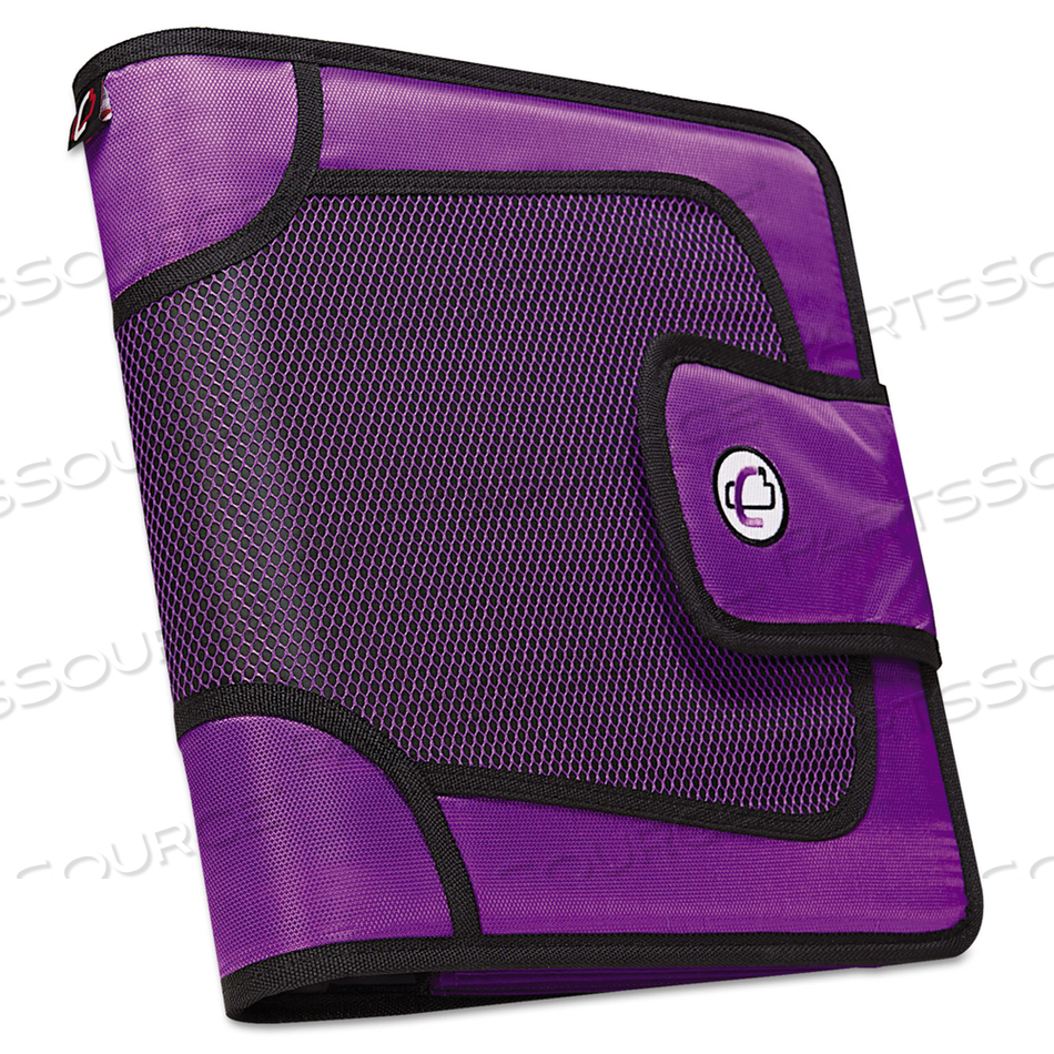 PREMIUM VELCRO CLOSURE BINDER, 3 RINGS, 2" CAPACITY, 11 X 8.5, PURPLE 