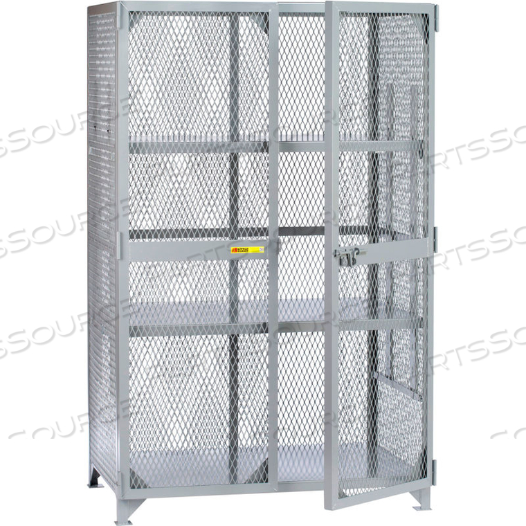 WELDED VENTILATED STORAGE LOCKER W/3 ADJ. SHELVES, 61"WX27"DX78"H, GRAY,ASSEMBLED by Little Giant