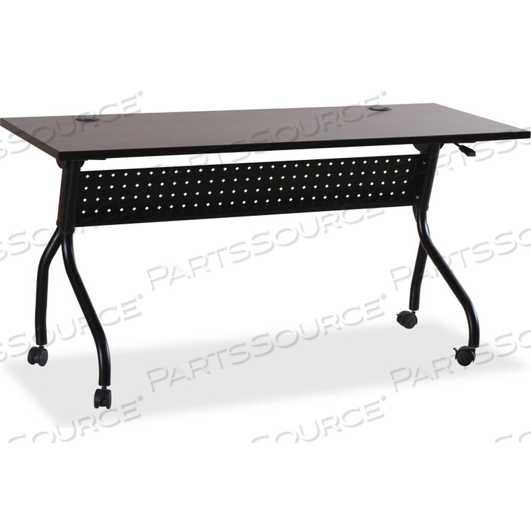 MOBILE 60" FLIP TOP TRAINING TABLE - ESPRESSO/BLACK by Lorell MOBILE 60" FLIP TOP TRAINING TABLE - ESPRESSO/BLACK by Lorell
