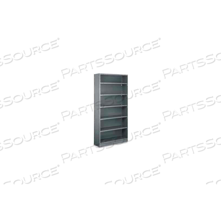 KLIP-IT CLOSED STARTER, CSK97-2436-8X, 36"W X 24"D X 97"H, 8 SHELVES, 18 GA, DARK GRAY 