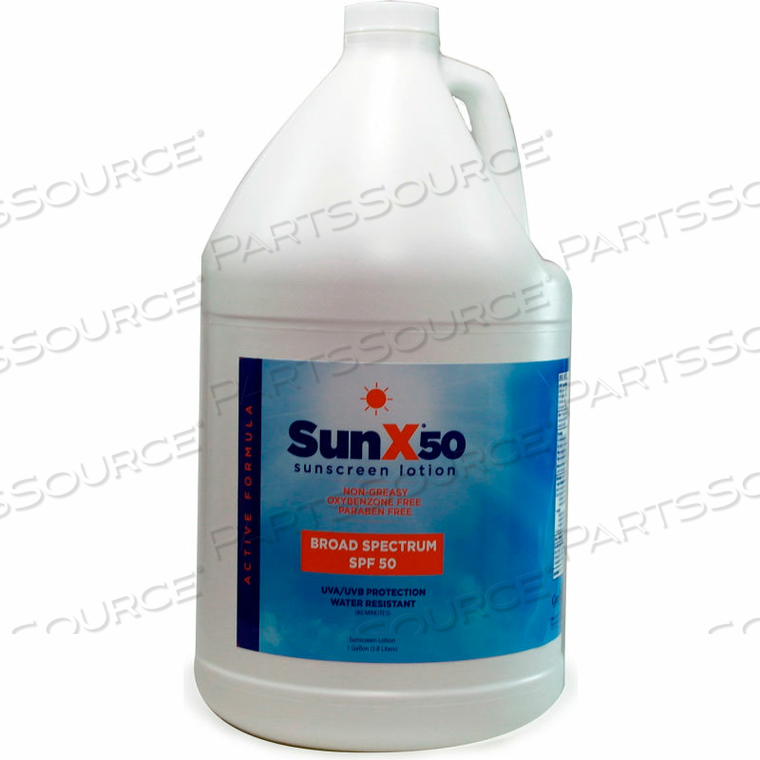 SUN X 50 SUNSCREEN LOTION, SPF 50, GALLON JUG by Coretex Products SUN X 50 SUNSCREEN LOTION, SPF 50, GALLON JUG by Coretex Products