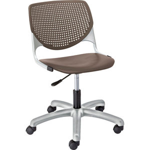 POLY TASK CHAIR WITH CASTERS AND PERFORATED BACK - BROWNSTONE by KFI