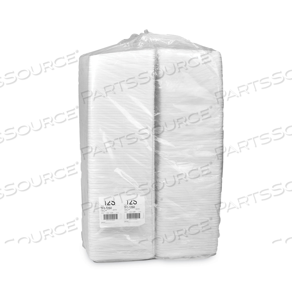 SUPERMARKET TRAY, #12S, 11 X 9 X 0.65, WHITE, FOAM, 250/CARTON 