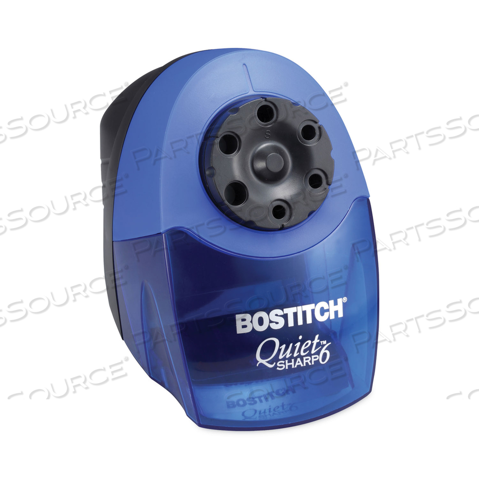 QUIETSHARP 6 CLASSROOM ELECTRIC PENCIL SHARPENER, AC-POWERED, 6.13 X 10.69 X 9, BLUE by Bostitch QUIETSHARP 6 CLASSROOM ELECTRIC PENCIL SHARPENER, AC-POWERED, 6.13 X 10.69 X 9, BLUE by Bostitch