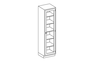 HIGH CABINET 24 3/4"W X 84"H X 18"D W/(5) S/S ADJ SHELVES W/(1) RIGHT HINGE GLASS DOOR by Blickman