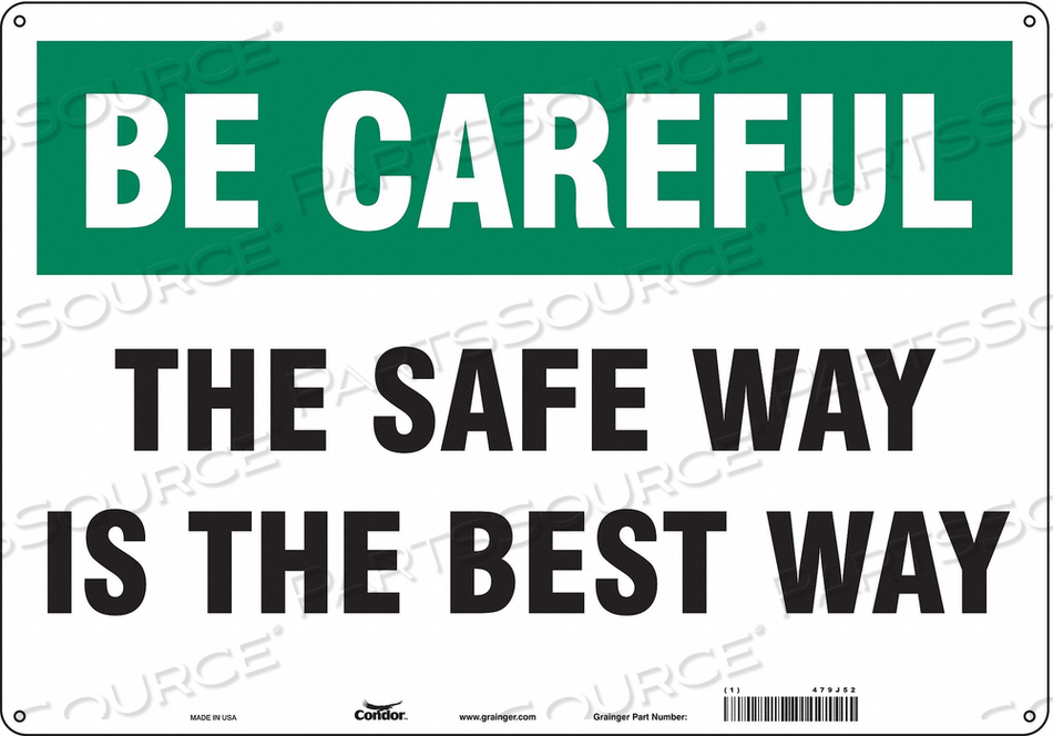 SAFETY SIGN 20 W 14 H 0.060 THICKNESS 